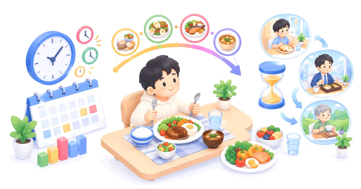 人生で食事する時間計算