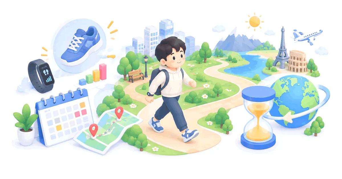 人生で歩く距離計算